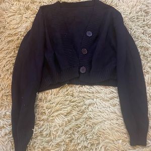 Black cropped cardigan